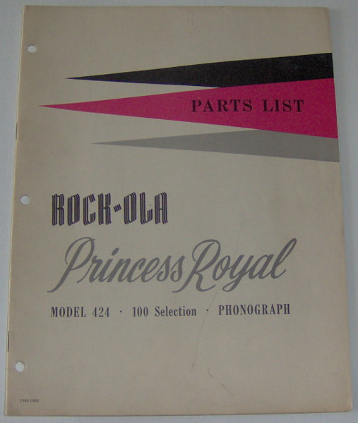 (image for) Rockola Princess Royal Model 424 Parts List - Click Image to Close
